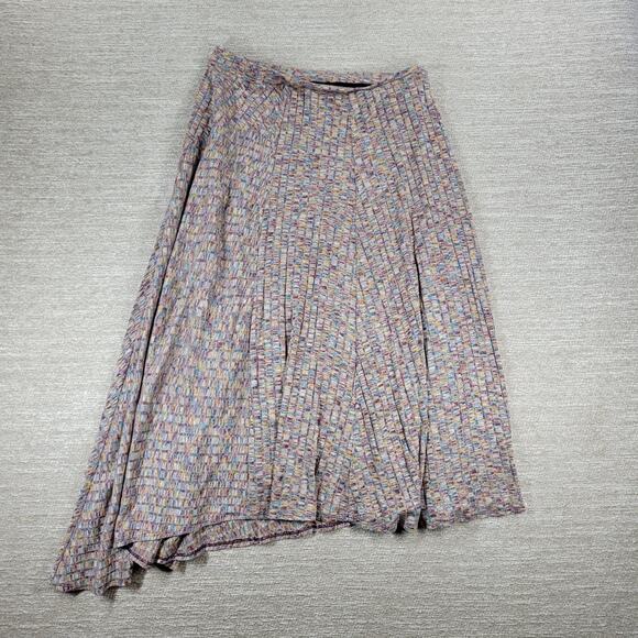 Vanessa Virginia Knit Skirt Large Asymmetrical Maxi Multicolor Textured Lined - Picture 15 of 16